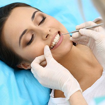 woman at dental exam