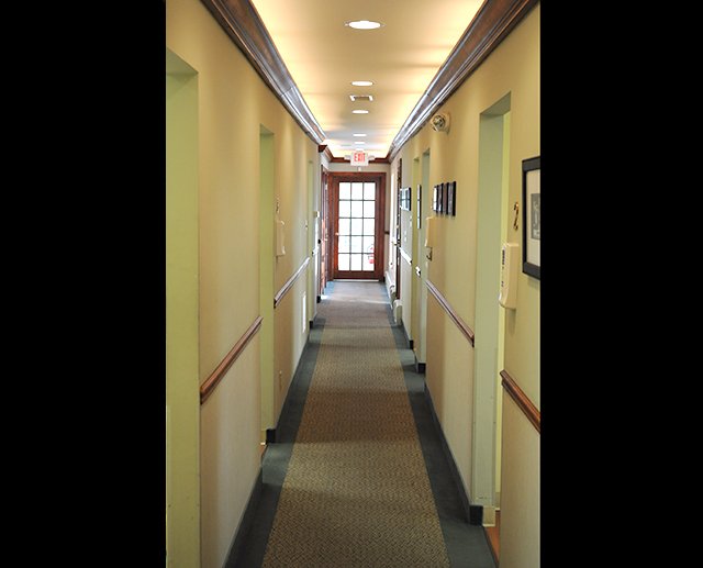 Hallway to dental exam rooms