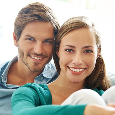 Smiling young man and woman