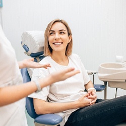 Woman after dental checkup in Phillipsburg