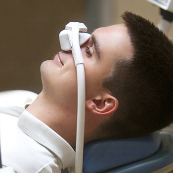 dental patient receiving nitrous oxide sedation
