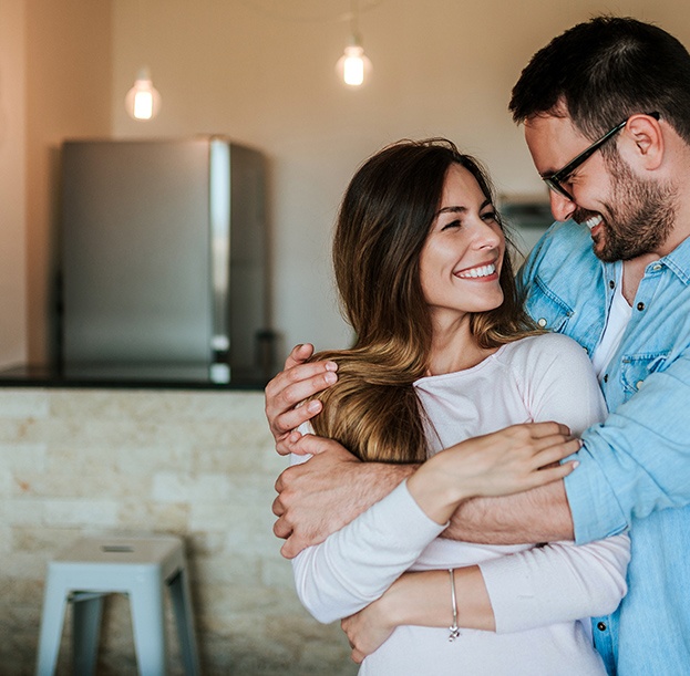 Smiling man and woman