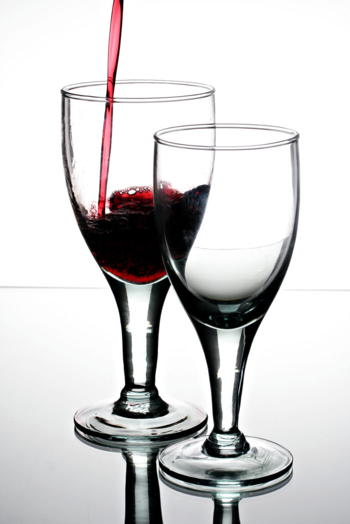 glasses of red wine during holiday season