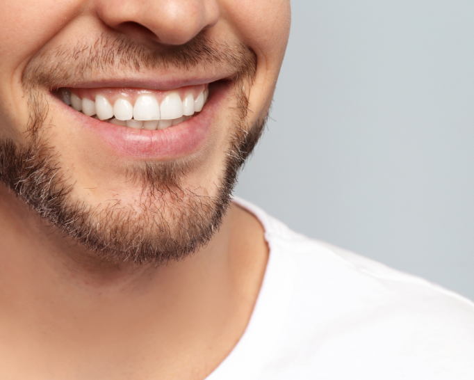 Close up of man's smile